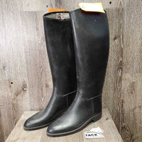 Tall Lined Rubber Riding Boots *gc, dusty, scratches, lining: slices, loose, rubs & snags, older
