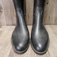 Tall Lined Rubber Riding Boots *gc, dusty, scratches, lining: slices, loose, rubs & snags, older
