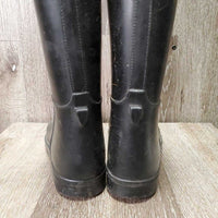 Tall Lined Rubber Riding Boots *gc, dusty, scratches, lining: slices, loose, rubs & snags, older
