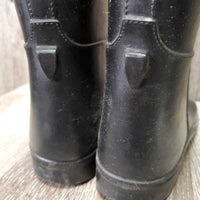 Tall Lined Rubber Riding Boots *gc, dusty, scratches, lining: slices, loose, rubs & snags, older
