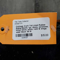 Tall Lined Rubber Riding Boots *gc, dusty, scratches, lining: slices, loose, rubs & snags, older
