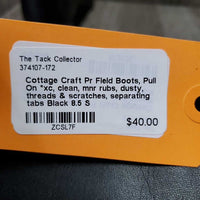 Pr Field Boots, Pull On *xc, clean, mnr rubs, dusty, threads & scratches, separating tabs
