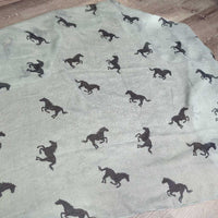 v.Light Running Horses Scarf *vgc/gc, mnr pulls, snags, loose threads & hole
