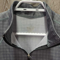 SS Shirt, 1/2 Zip Up *vgc, faded/discolored logo, seam rubs & frays, older?

