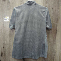 SS Shirt, 1/2 Zip Up *vgc, faded/discolored logo, seam rubs & frays, older?
