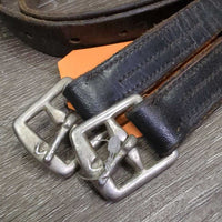 Soft Stirrup Leathers *gc/fair, clean, v.scraped, xholes, LOOSE stitching, uneven, older
