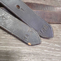 Soft Stirrup Leathers *gc/fair, clean, v.scraped, xholes, LOOSE stitching, uneven, older
