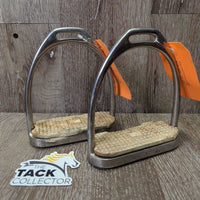Fine Hvy Stirrup Irons, grips *gc, mnr residue, v.stained & chipped grips, stains, scrapes
