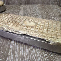 Fine Hvy Stirrup Irons, grips *gc, mnr residue, v.stained & chipped grips, stains, scrapes
