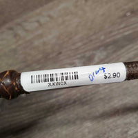 Riding Whip Crop, leather handle *rubs, slices, torn off handle, bent flapper, chewed
