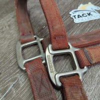 Thick Nylon Halter *gc/fair, stains, dirty, torn & frayed holes, discolored, rubs, faded
