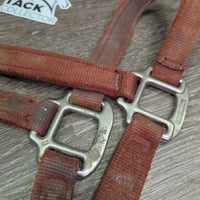 Thick Nylon Halter *gc/fair, stains, dirty, torn & frayed holes, discolored, rubs, faded
