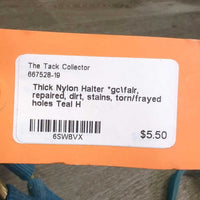 Thick Nylon Halter *gc\fair, repaired, dirt, stains, torn/frayed holes
