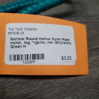 Narrow Round Hollow Nylon Rope Halter, tag *vgc/xc, mnr dirty/dusty
