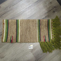 Woven Western Saddle Pad - Blanket, fringe *xc, clean, mnr dirt/stains
