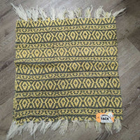 Soft Western Saddle Pad - Blanket, Fringe *gc, clean, rubs, frays, snags
