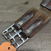 Padded Leather Girth, 1x els *gc, dirty, scrape, hairy edges, film, scratch, rubs, faded, stiff
