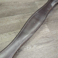 Padded Leather Girth, 1x els *gc, dirty, scrape, hairy edges, film, scratch, rubs, faded, stiff

