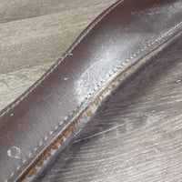 Padded Leather Girth, 1x els *gc, dirty, scrape, hairy edges, film, scratch, rubs, faded, stiff
