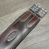 Padded Leather Girth, 1x els *gc, dirty, scrape, hairy edges, film, scratch, rubs, faded, stiff
