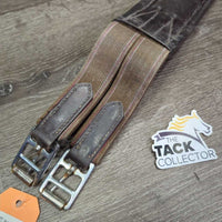 Padded Leather Girth, 1x els *gc, dirty, scrape, hairy edges, film, scratch, rubs, faded, stiff
