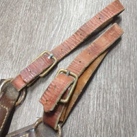 Eventer - Hunter Breastplate *fair, older, rusty, scrapes, mismatched straps, oxidized, dry, stiff, cut straps
