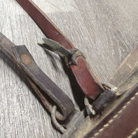 Eventer - Hunter Breastplate *fair, older, rusty, scrapes, mismatched straps, oxidized, dry, stiff, cut straps
