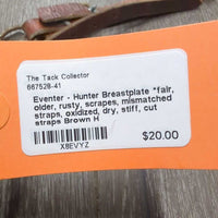 Eventer - Hunter Breastplate *fair, older, rusty, scrapes, mismatched straps, oxidized, dry, stiff, cut straps

