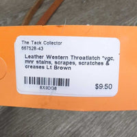 Leather Western Throatlatch *vgc, mnr stains, scrapes, scratches & creases
