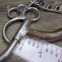#202 LS Sweet Iron High Port Western Curb Bit, English Curb Chain *gc, clean, rust, mnr residue/dirt
