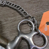 #202 LS Sweet Iron High Port Western Curb Bit, English Curb Chain *gc, clean, rust, mnr residue/dirt
