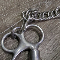 #202 LS Sweet Iron High Port Western Curb Bit, English Curb Chain *gc, clean, rust, mnr residue/dirt

