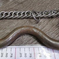 #202 LS Sweet Iron High Port Western Curb Bit, English Curb Chain *gc, clean, rust, mnr residue/dirt
