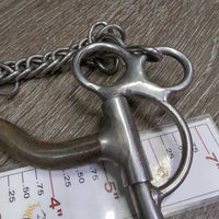 #202 LS Sweet Iron High Port Western Curb Bit, English Curb Chain *gc, clean, rust, mnr residue/dirt
