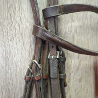 Rsd Leather Bridle, Flash, Braided *gc/fair, mismatched, scraped & chewed edges, tight keepers
