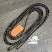 Thick Soft Leather Draw Reins, Long Loop Ends *gc, residue, older, creases, scrapes, scratches, stiff spots
