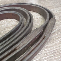 Thick Soft Leather Draw Reins, Long Loop Ends *gc, residue, older, creases, scrapes, scratches, stiff spots
