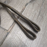 Soft Leather Draw Reins, loop ends *gc, clean, older, stains, mnr film, chewed? spot & scraped edges

