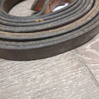 Soft Leather Draw Reins, loop ends *gc, clean, older, stains, mnr film, chewed? spot & scraped edges
