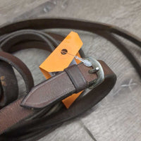 Soft Leather Draw Reins, loop ends *gc, clean, older, stains, mnr film, chewed? spot & scraped edges
