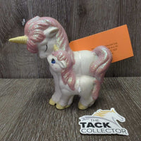 Hollow Ceramic Unicorn Mare & Foal Statue *gc, dusty, scuffs, scratches
