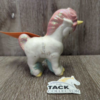 Hollow Ceramic Unicorn Mare & Foal Statue *gc, dusty, scuffs, scratches
