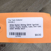 Wide Nylon String Girth *gc/fair, fuzzy, frays, stains, rubs, mnr rust, older
