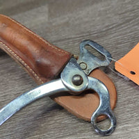 Soft Leather Covered Mechanical Hackamore *vgc, mnr stains, dirt, bubbled, scratches & rust
