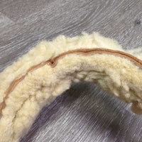 DECOR ONLY Mechanical Hackamore, sheepskin nose *gc/fair, twisted/sharp corners, stains, chewed sheepskin
