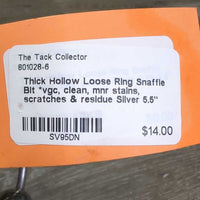 Thick Hollow Loose Ring Snaffle Bit *vgc, clean, mnr stains, scratches & residue
