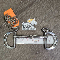 Jointed Kimberwick Bit, chain *gc, clean, residue, stains, scratches
