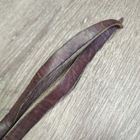 Narrow Split Reins, Buckstitch, Quick ends *gc/fair, older, stiff, dry, repaired, dirty
