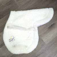 Fitted Thick Fleece & Quilt Hunter Saddle Pad *gc/fair, clean, dingy, clumpy, hair, underside rip, edge rubs
