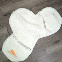 Fitted Thick Fleece & Quilt Hunter Saddle Pad *gc/fair, clean, dingy, clumpy, hair, underside rip, edge rubs
